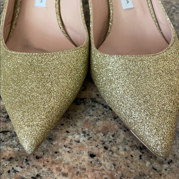 Roberto Festa Gold Glitter Slingback Shoes - Picture 5 of 8